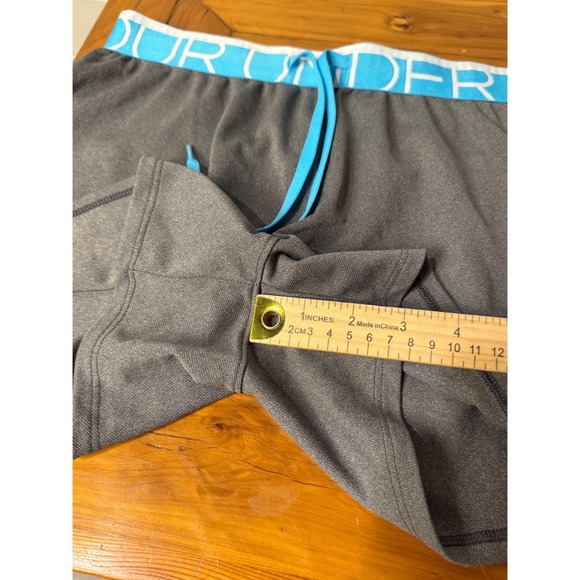 Under Armour Women's Gray Athletic Shorts Blue Waistband Drawstring Size Medium - Picture 5 of 7